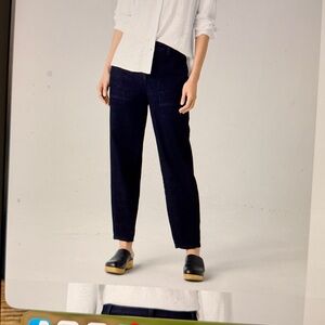 Eileen Fisher lantern cotton stretch waist pants